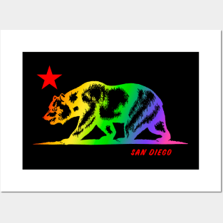 San Diego California Republic Bear Posters and Art